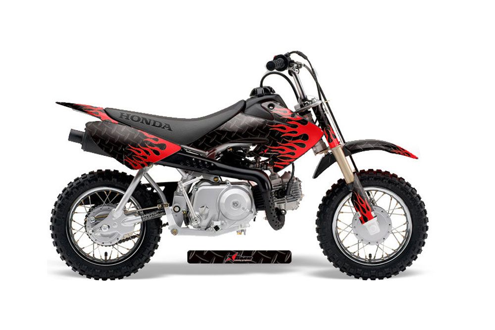 Honda CRF50 Dirt Bike Graphic Kit - 2004-2013 Diamond Flames Black