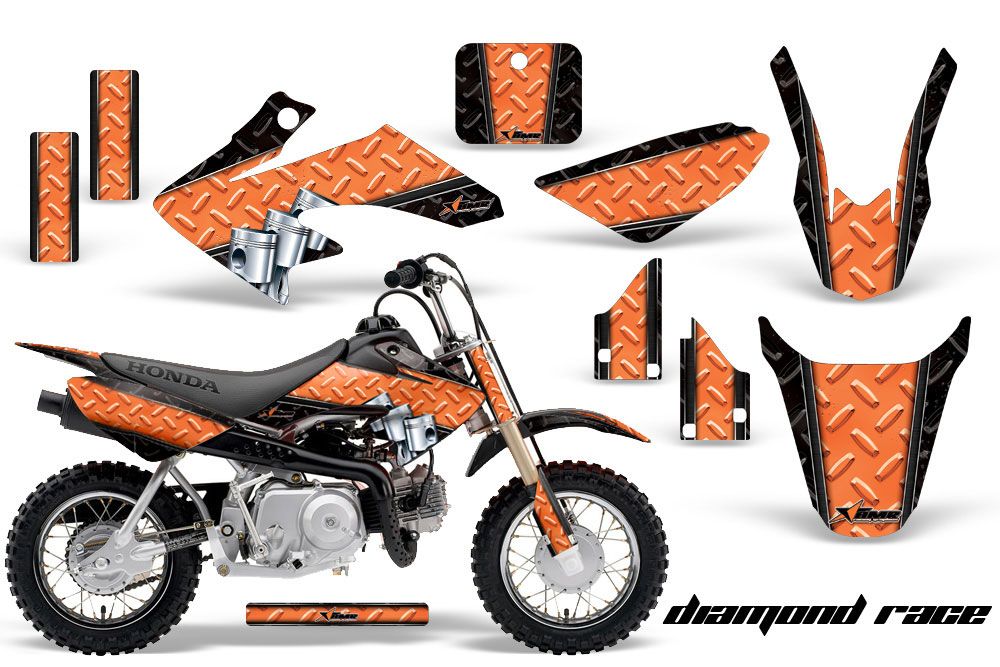 Honda CRF50 Dirt Bike Graphic Kit - 2004-2013 Diamond Race Red