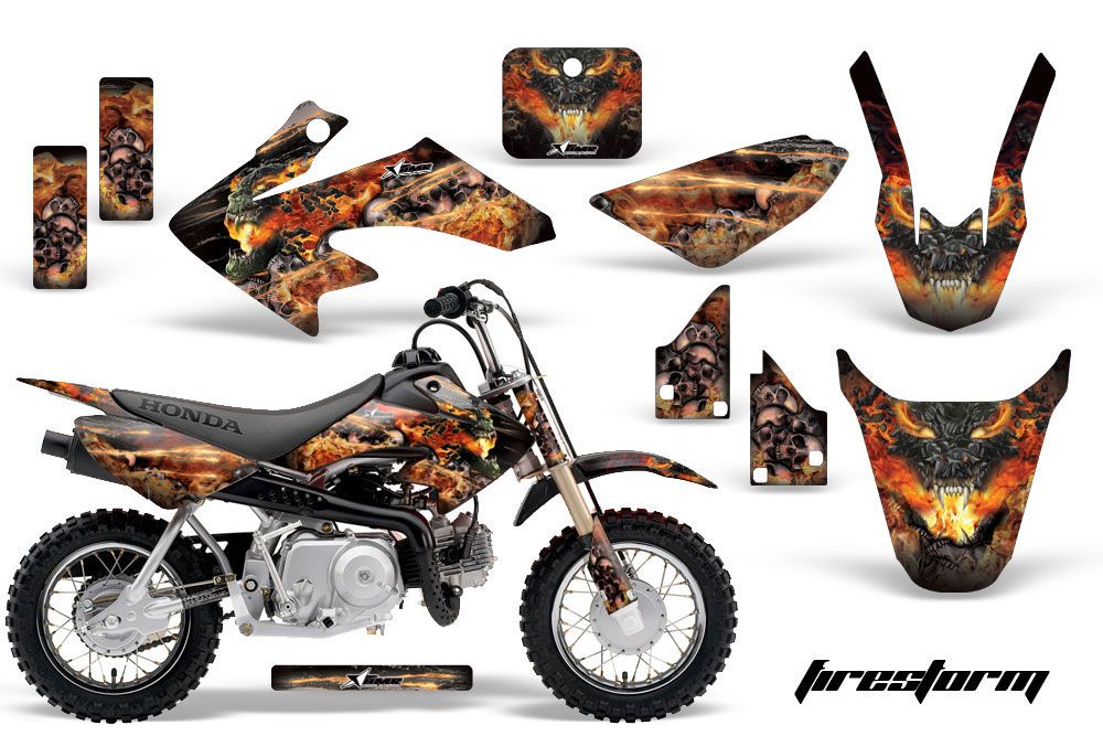 Honda CRF50 Dirt Bike Graphic Kit - 2004-2013 Firestorm Black