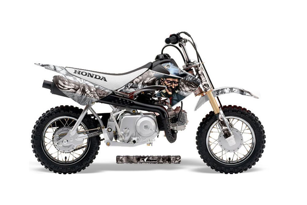 Honda CRF50 Dirt Bike Graphic Kit - 2004-2013 Mad Hatter Silver