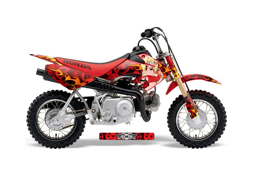 Honda CRF50 Dirt Bike Graphic Kit - 2004-2013 Motorhead Mandy Red