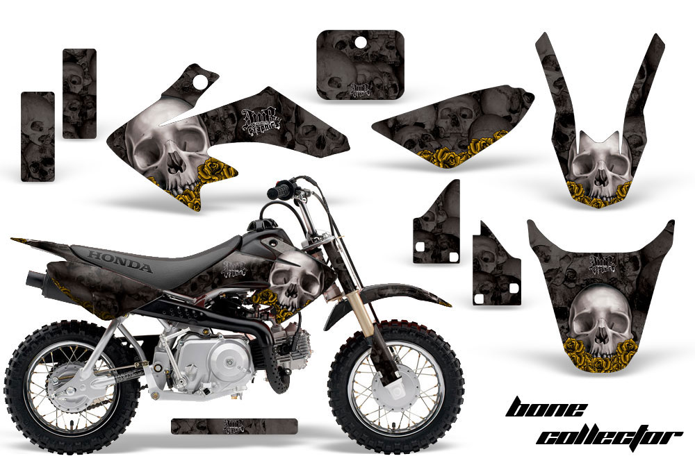 Honda CRF50 Dirt Bike Graphic Kit - 2004-2013 Bone Collector Black