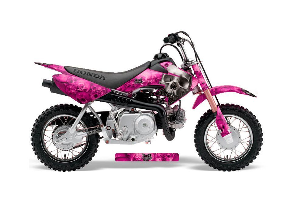 Honda CRF50 Dirt Bike Graphic Kit - 2004-2013 Bone Collector Pink