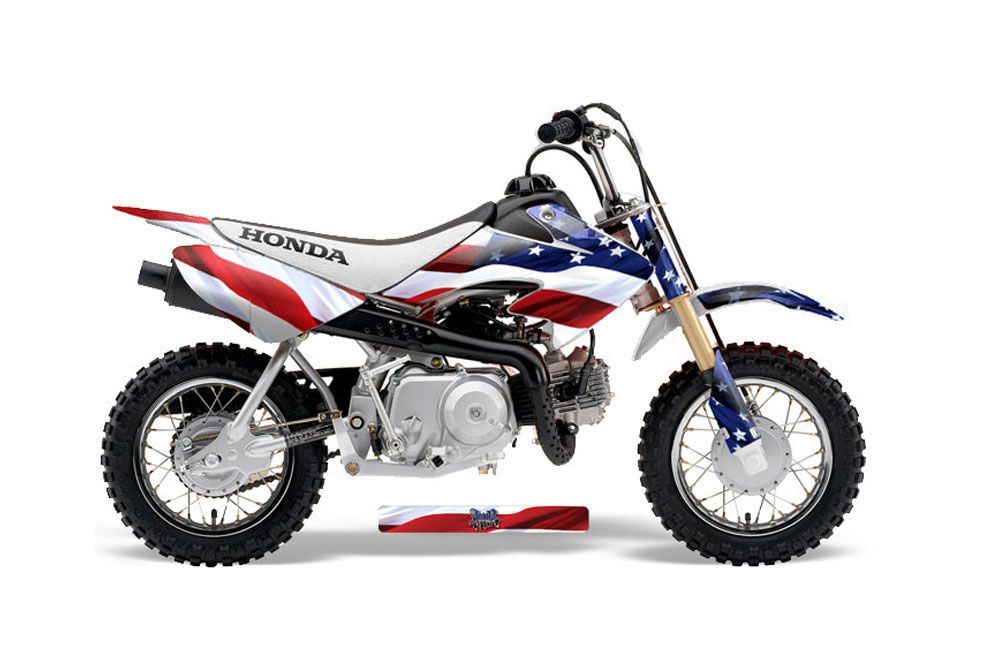 Honda CRF50 Dirt Bike Graphic Kit - 2004-2013 Stars and Stripes Red White & Blue