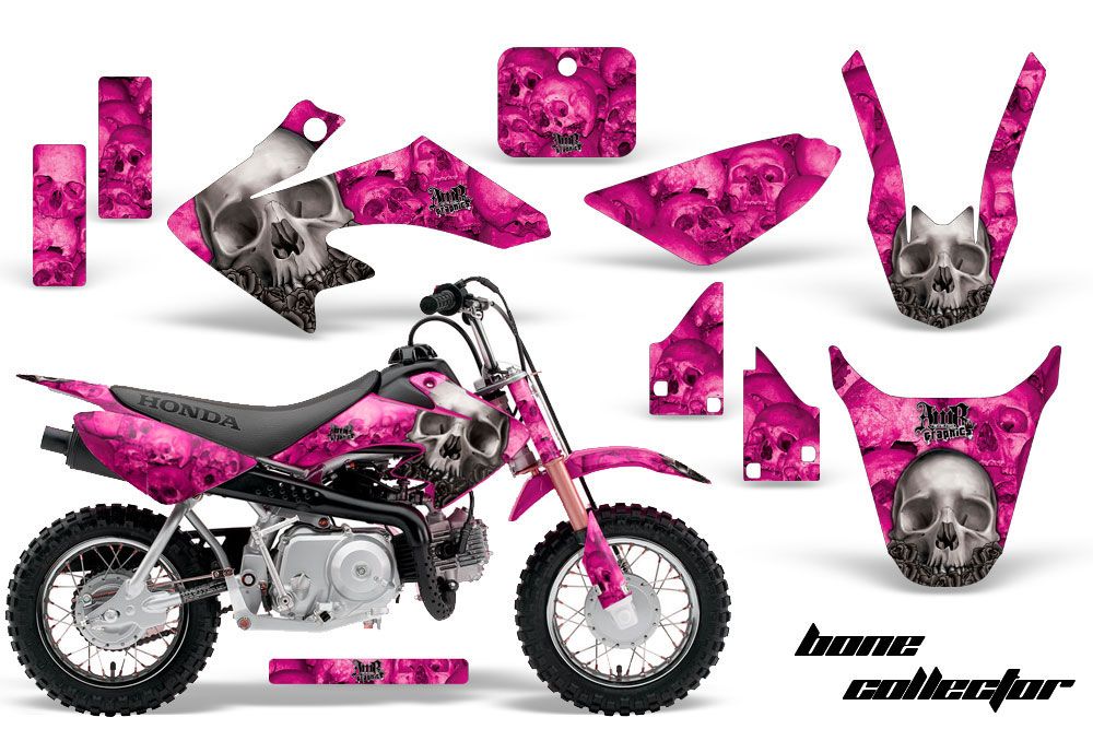 Honda CRF50 Dirt Bike Graphic Kit - 2004-2013 Bone Collector Pink