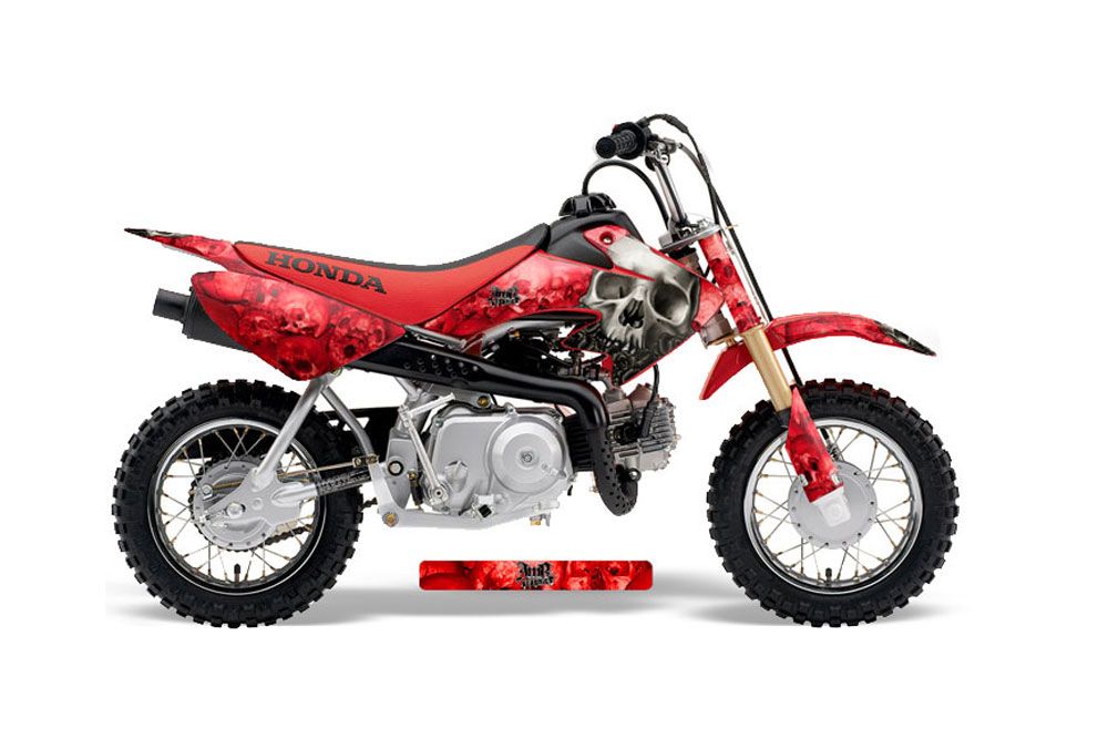 Honda CRF50 Dirt Bike Graphic Kit - 2004-2013 Bone Collector Red