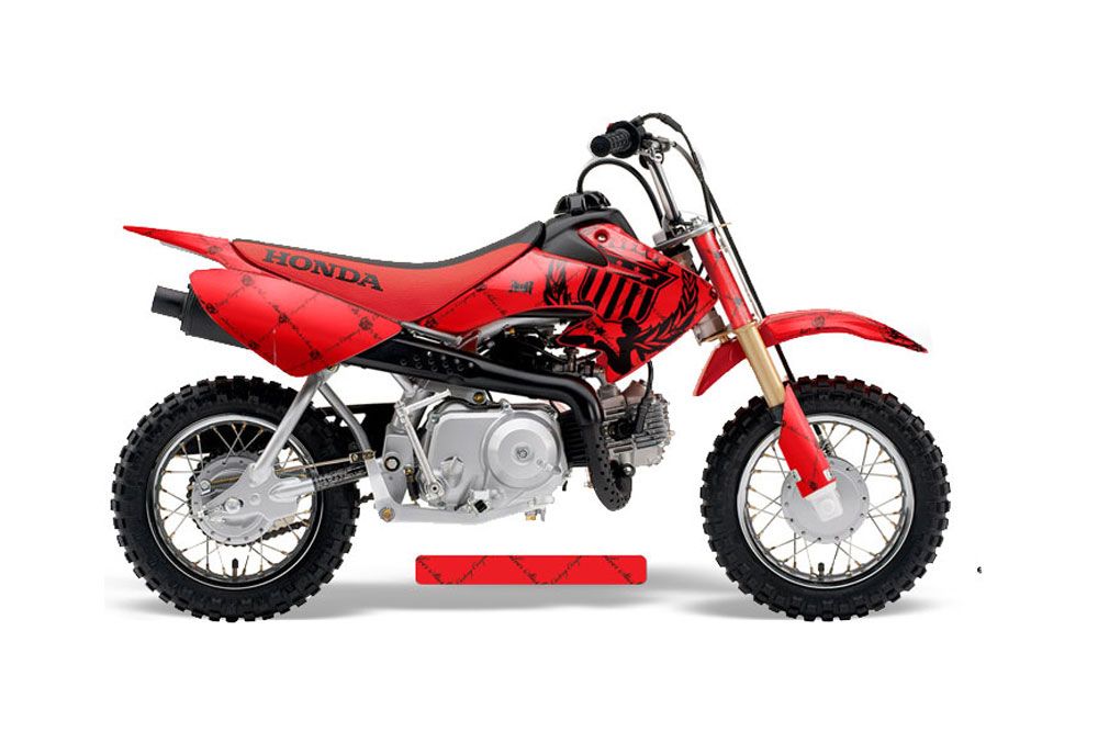 Honda CRF50 Dirt Bike Graphic Kit - 2004-2013 Silver Star - Reloaded Red
