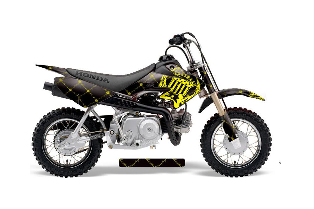 Honda CRF50 Dirt Bike Graphic Kit - 2004-2013 Silver Star - Reloaded Yellow
