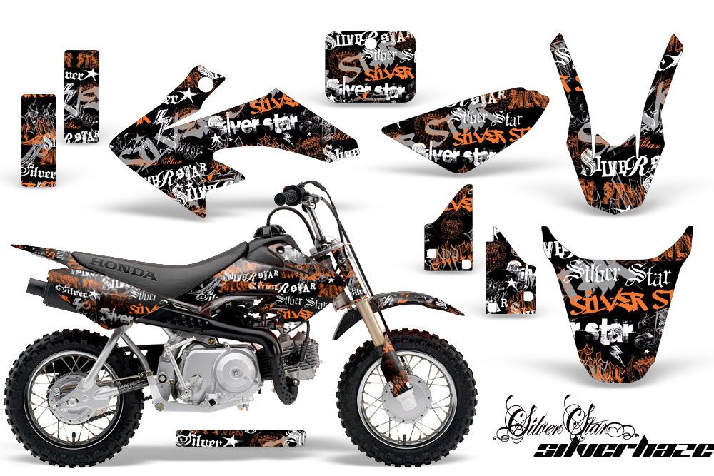 Honda CRF50 Dirt Bike Graphic Kit - 2004-2013 Silver Star - Silverhaze Orange