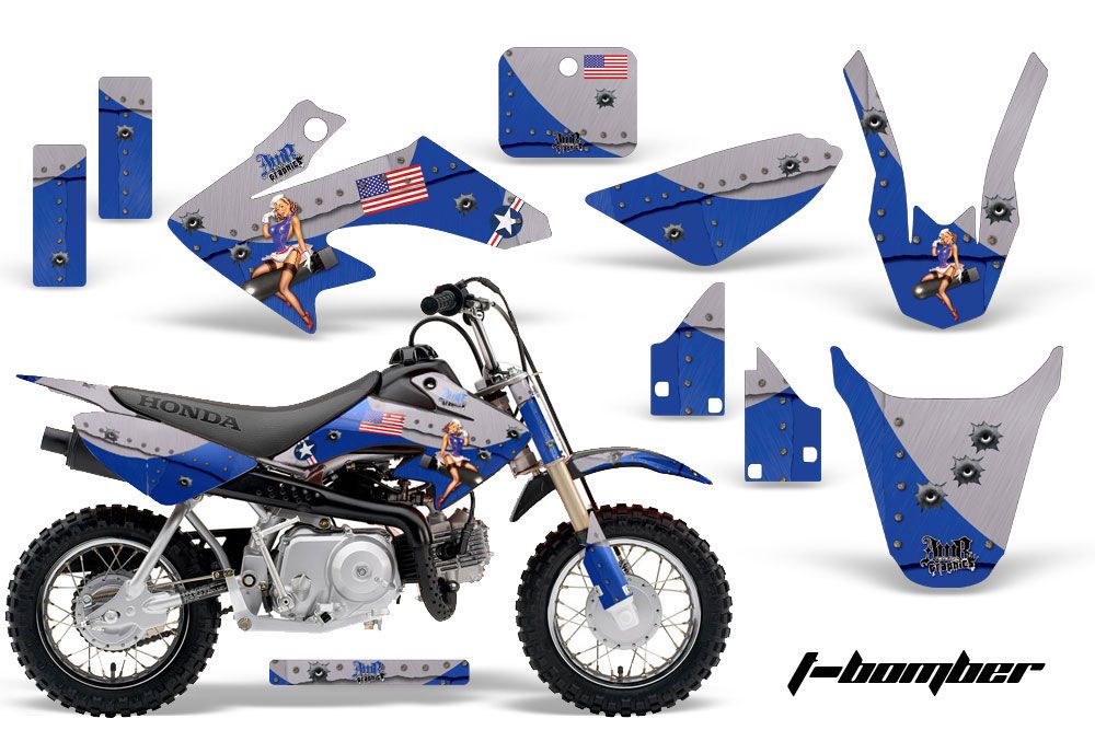 Honda CRF50 Dirt Bike Graphic Kit - 2004-2013 T Bomber Blue