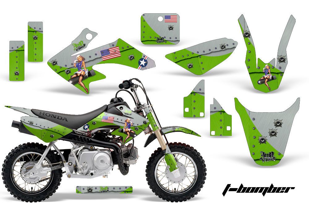 Honda CRF50 Dirt Bike Graphic Kit - 2004-2013 T Bomber Green