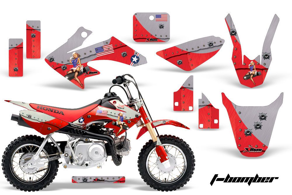 Honda CRF50 Dirt Bike Graphic Kit - 2004-2013 T Bomber Red