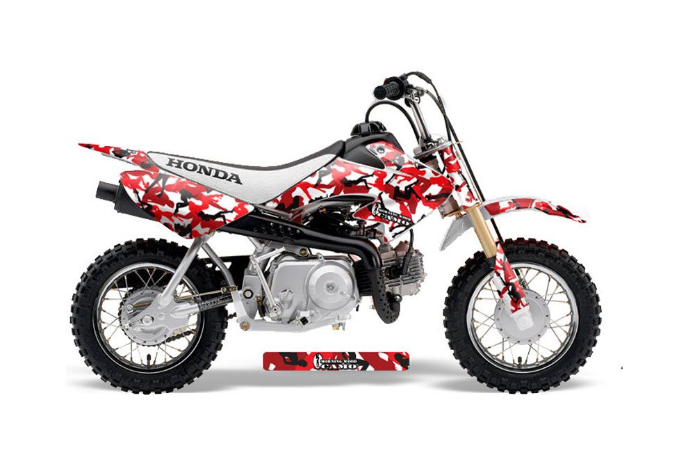 Honda CRF50 Dirt Bike Graphic Kit - 2004-2013 Urban Camo Red