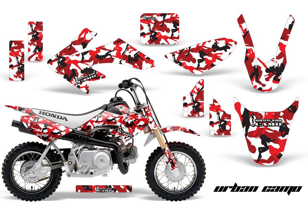 Honda CRF50 Dirt Bike Graphic Kit - 2004-2013 Urban Camo Red