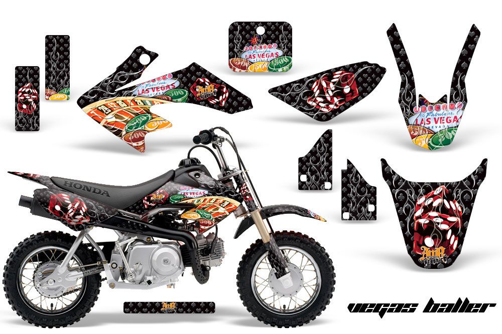 Honda CRF50 Dirt Bike Graphic Kit - 2004-2013 Vegas Baller Black