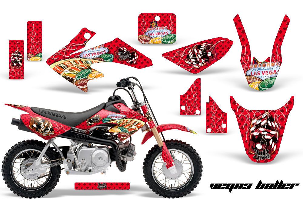 Honda CRF50 Dirt Bike Graphic Kit - 2004-2013 Vegas Baller Red