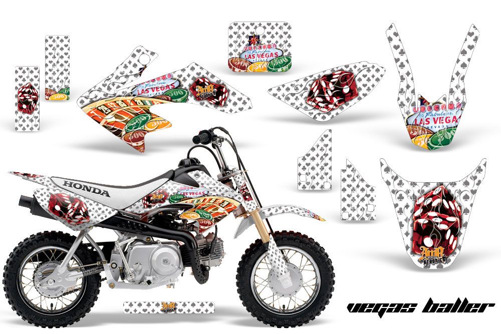 Honda CRF50 Dirt Bike Graphic Kit - 2004-2013 Vegas Baller White