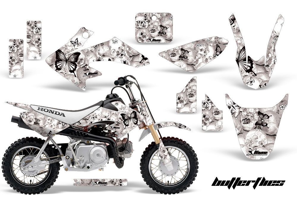 Honda CRF50 Dirt Bike Graphic Kit - 2004-2013 Butterfly White
