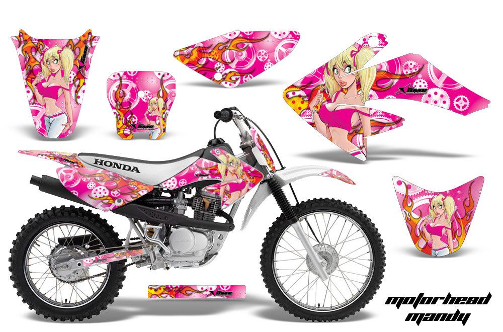 Honda CRF70 Dirt Bike Graphic Kit - 2004-2015 Motorhead Mandy Pink