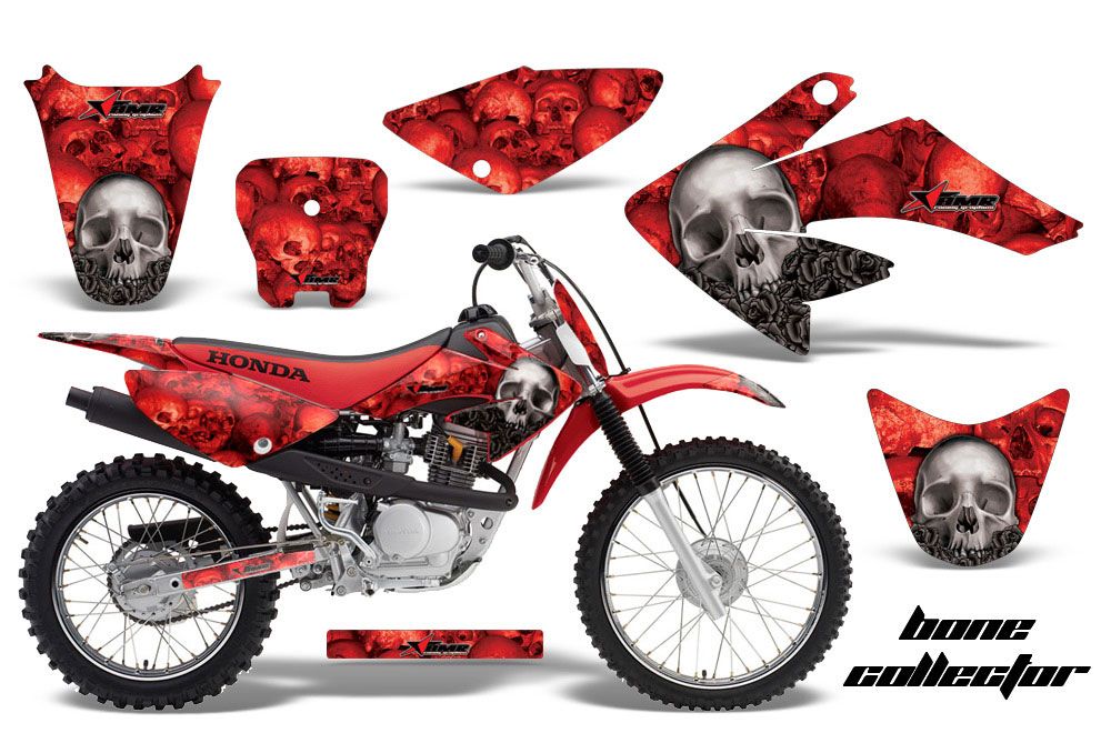 Honda CRF70 Dirt Bike Graphic Kit - 2004-2015 Bone Collector Red