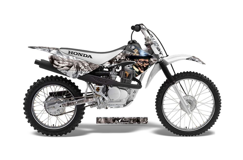 Honda CRF100 Dirt Bike Graphic Kit - 2004-2010 Mad Hatter White