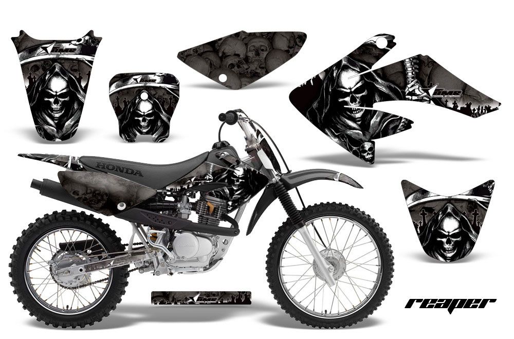 Honda CRF100 Dirt Bike Graphic Kit - 2004-2010 Reaper Black