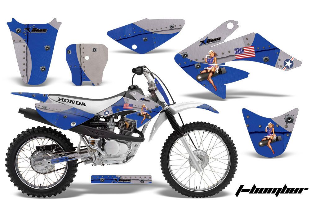 Honda CRF80 Dirt Bike Graphic Kit - 2004-2010 T Bomber Blue