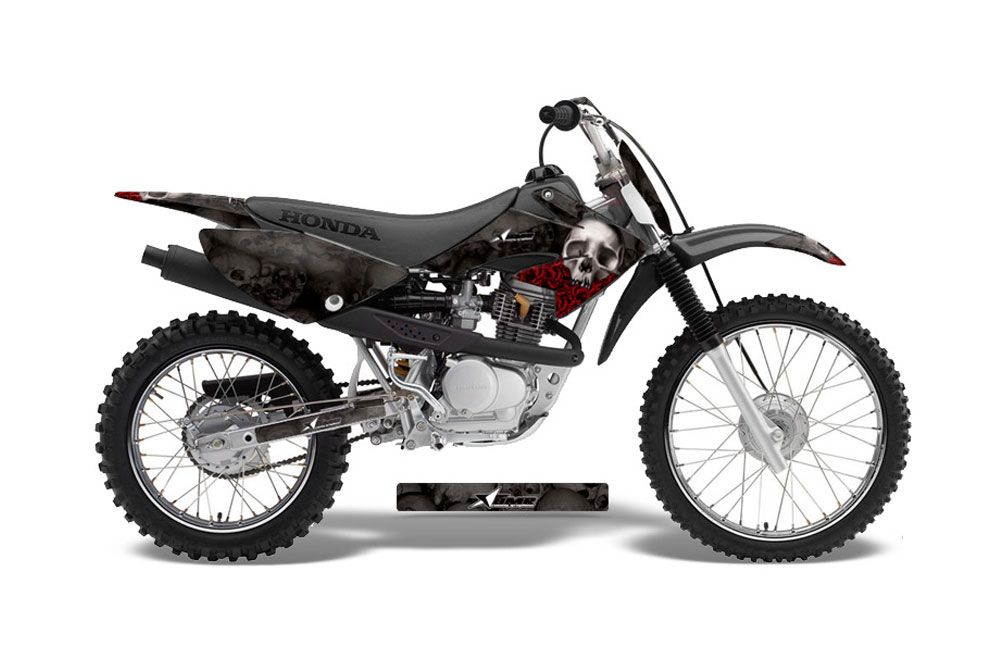 Honda CRF100 Dirt Bike Graphic Kit - 2004-2010 Bone Collector Black
