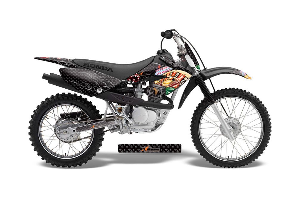 Honda CRF100 Dirt Bike Graphic Kit - 2004-2010 Vegas Baller Black