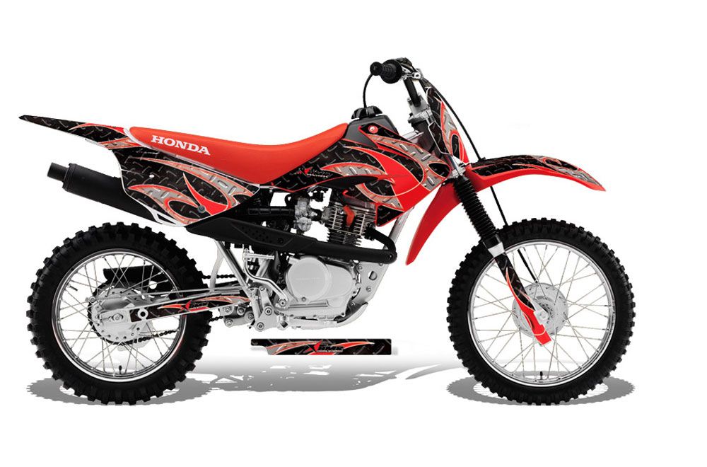 Honda CRF100 Dirt Bike Graphic Kit - 2011-2016 Tribal Flame Red