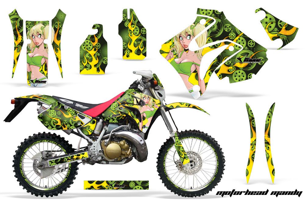 Honda CRM 250 AR Dirt Bike Graphic Kit - 1989-1999 Motorhead Mandy Green