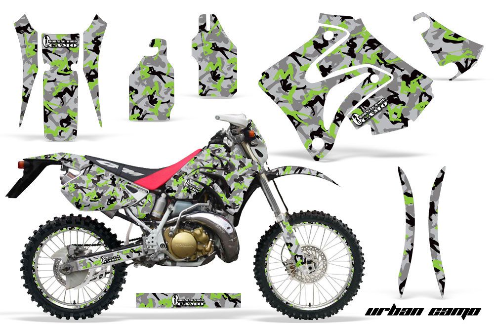 Honda CRM 250 AR Dirt Bike Graphic Kit - 1989-1999 Urbam Camo Green
