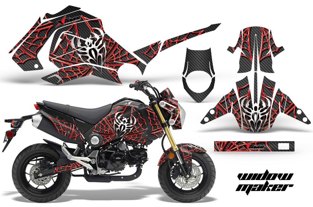Honda Grom 125 Dirt Bike Graphic Kit - 2013-2016 Widow Maker Red