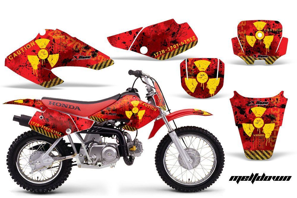 Honda XR50 Dirt Bike Graphic Kit - 2000-2003 Meltdown Red