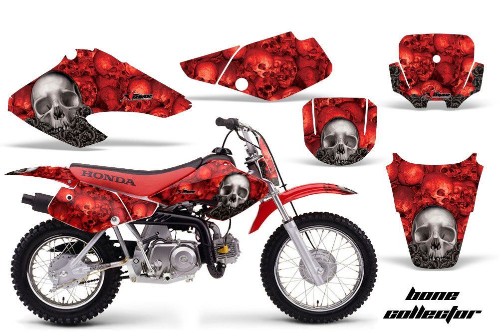 Honda XR70 Dirt Bike Graphic Kit - 2001-2003 Bone Collector Red
