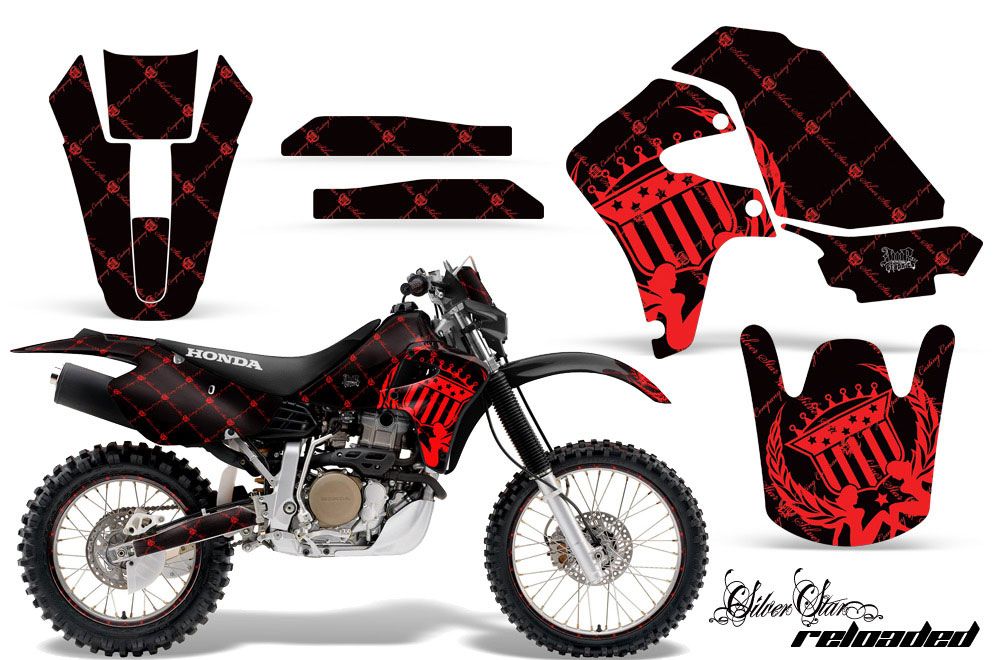 Honda XR650R Dirt Bike Graphic Kit - 2000-2010 Silver Star - Reloaded Black
