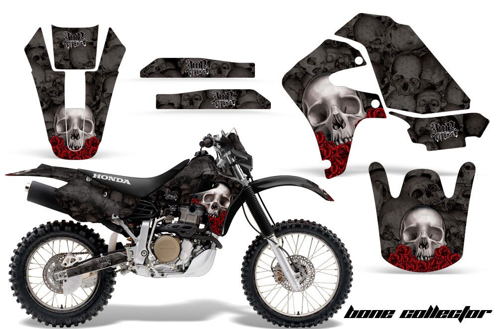 Honda XR650R Dirt Bike Graphic Kit - 2000-2010 Bone Collector Black