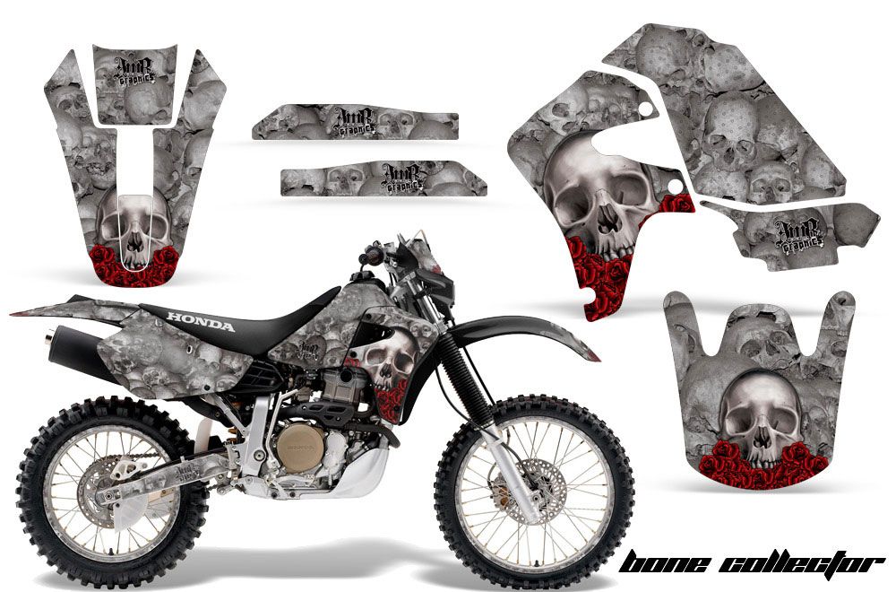 Honda XR650R Dirt Bike Graphic Kit - 2000-2010 Bone Collector Silver