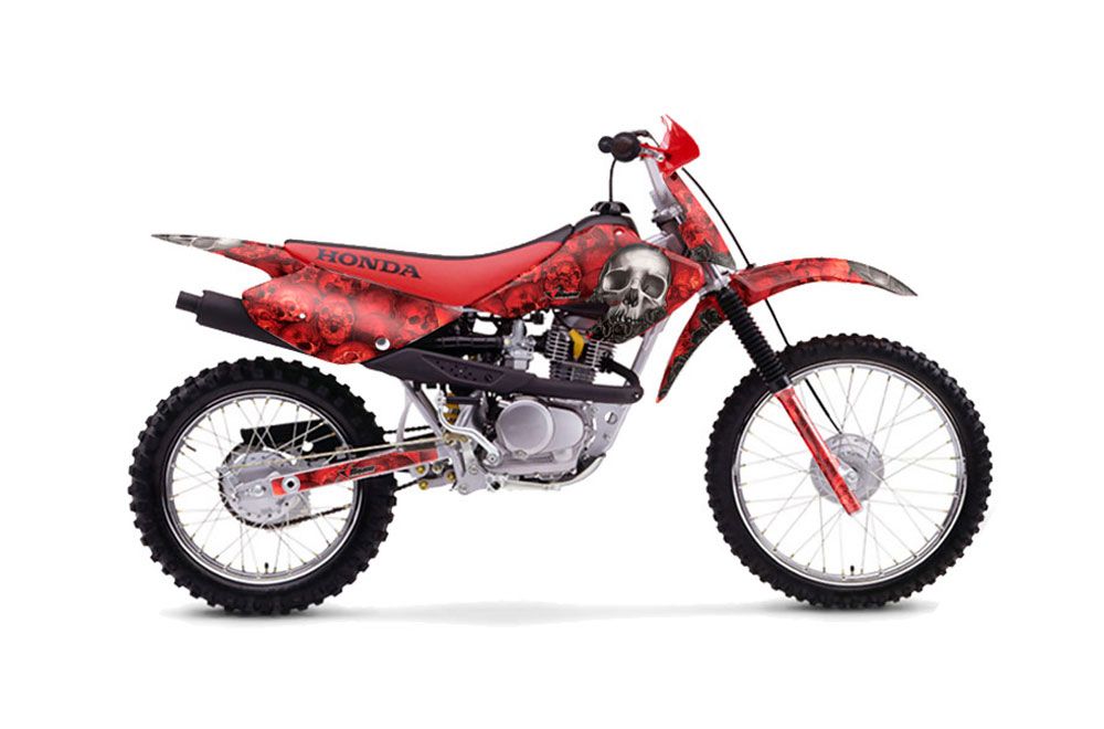 Honda XR100 Dirt Bike Graphic Kit - 2001-2003 Bone Collector Red