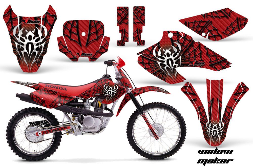Honda XR100 Dirt Bike Graphic Kit - 2001-2003 Widow Maker Red