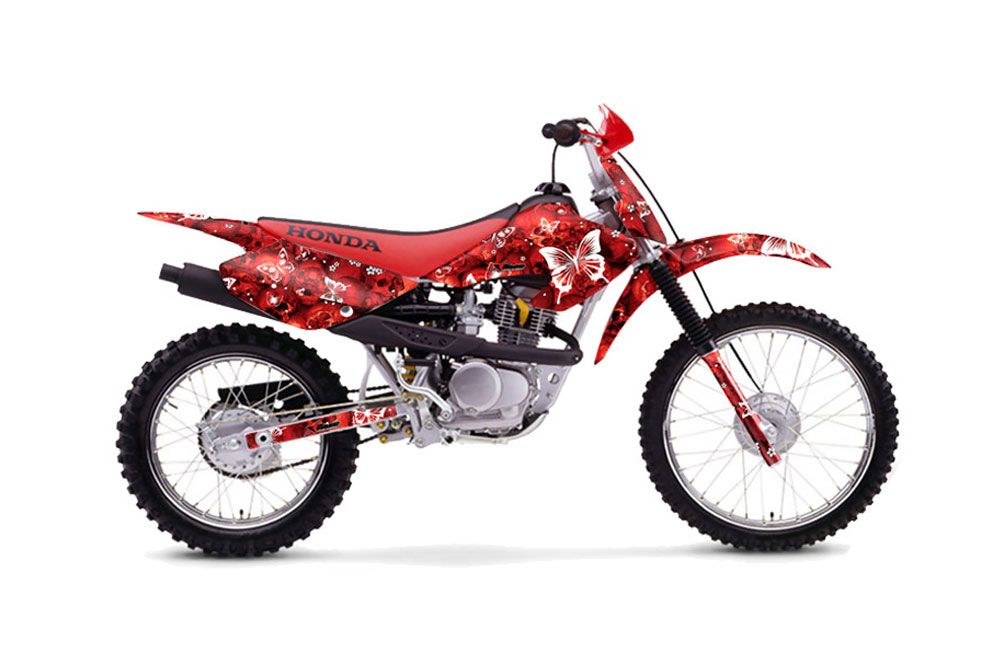 Honda XR100 Dirt Bike Graphic Kit - 2001-2003 Butterfly Red