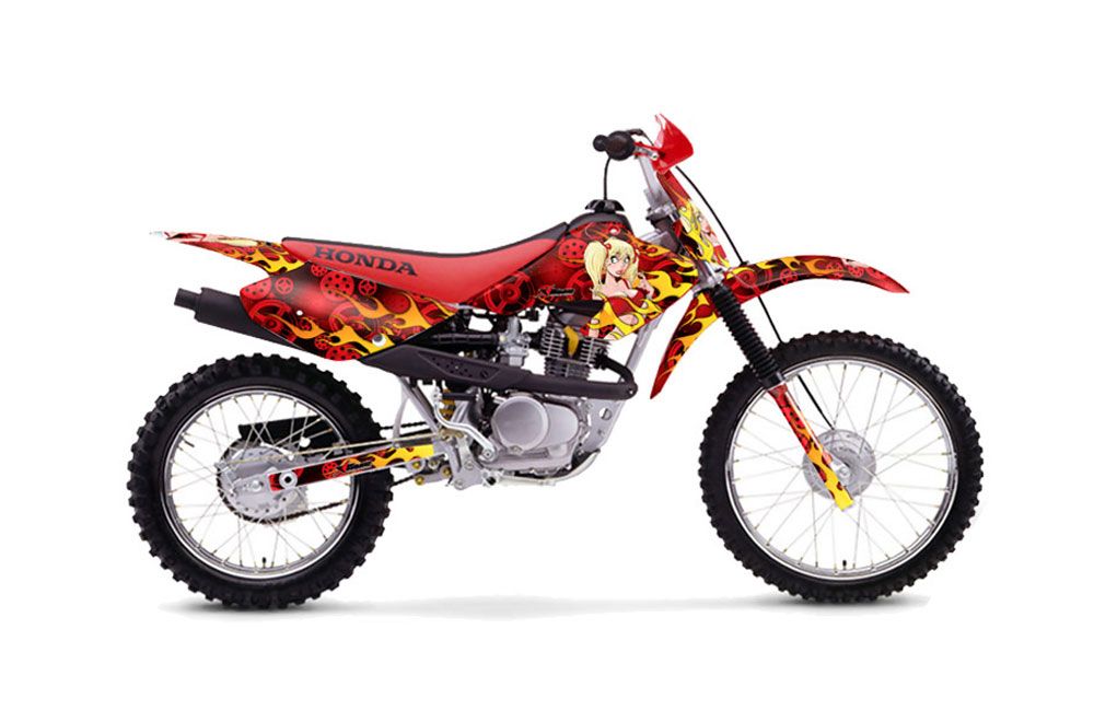 Honda XR80 Dirt Bike Graphic Kit - 2001-2003 Motorhead Mandy Red