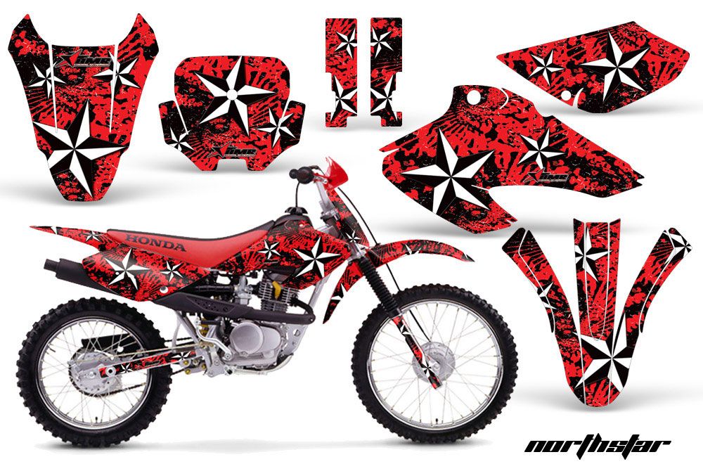 Honda XR80 Dirt Bike Graphic Kit - 2001-2003 Northstar Red