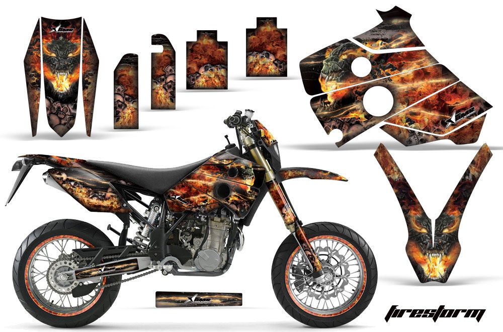 Husaberg FC / FE / FS 400 Dirt Bike Graphic Kit - 2001-2005 Firestorm Black