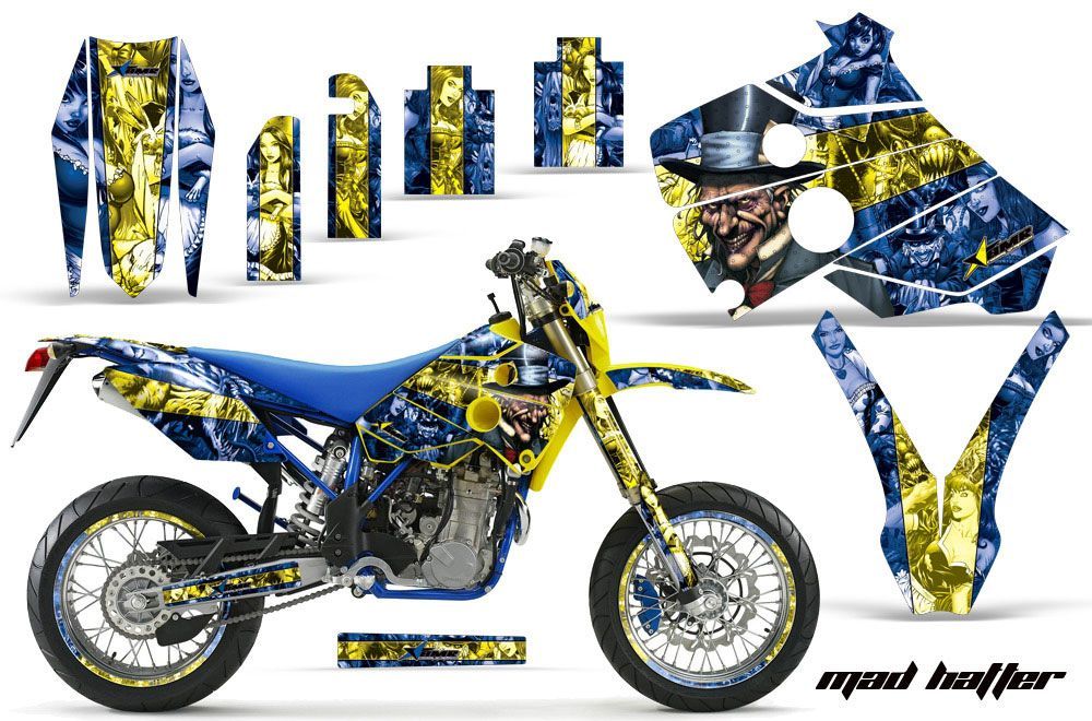 Husaberg FC / FE / FS 400 Dirt Bike Graphic Kit - 2001-2005 Mad Hatter Blue