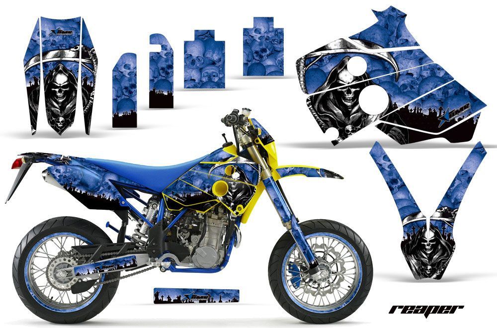 Husaberg FC / FE / FS 400 Dirt Bike Graphic Kit - 2001-2005 Reaper Blue