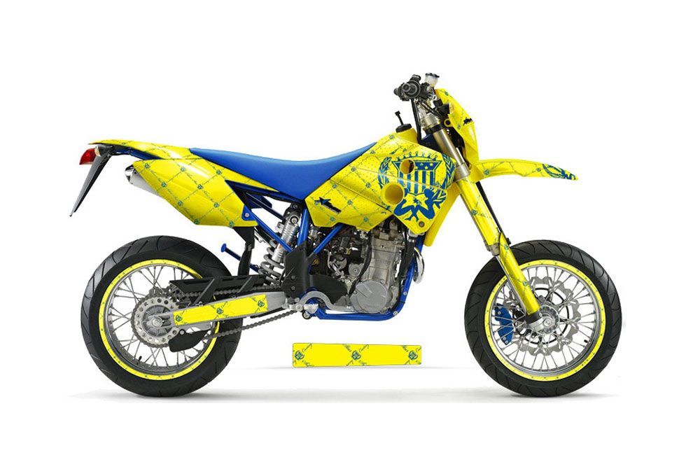 Husaberg FC / FE / FS 400 Dirt Bike Graphic Kit - 2001-2005 Silver Star - Reloaded Yellow
