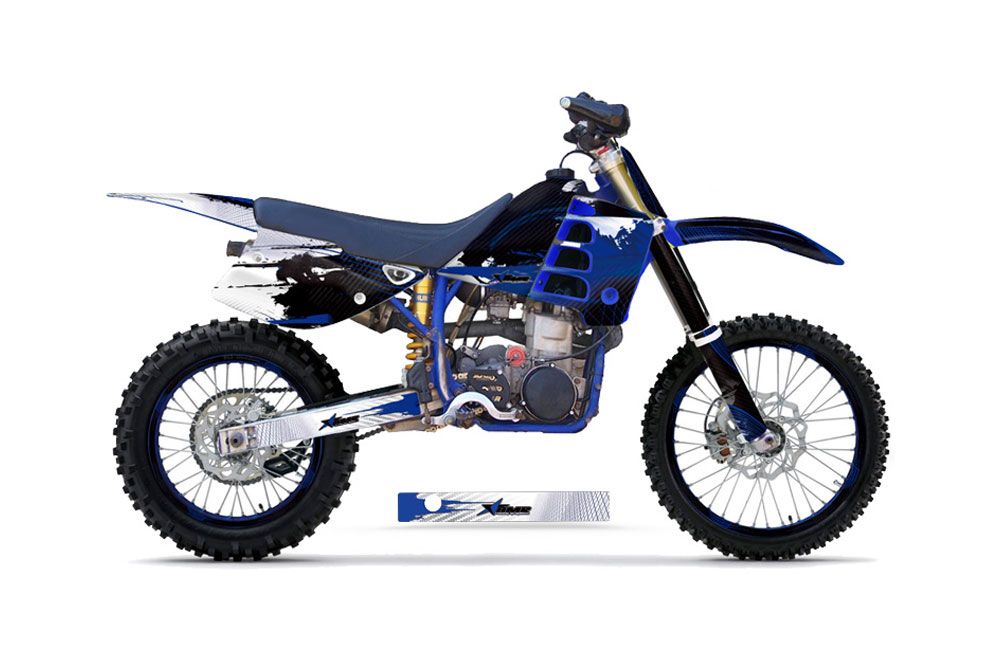 Husaberg FC 501 Dirt Bike Graphic Kit - 1997-1999 Carbon X Blue