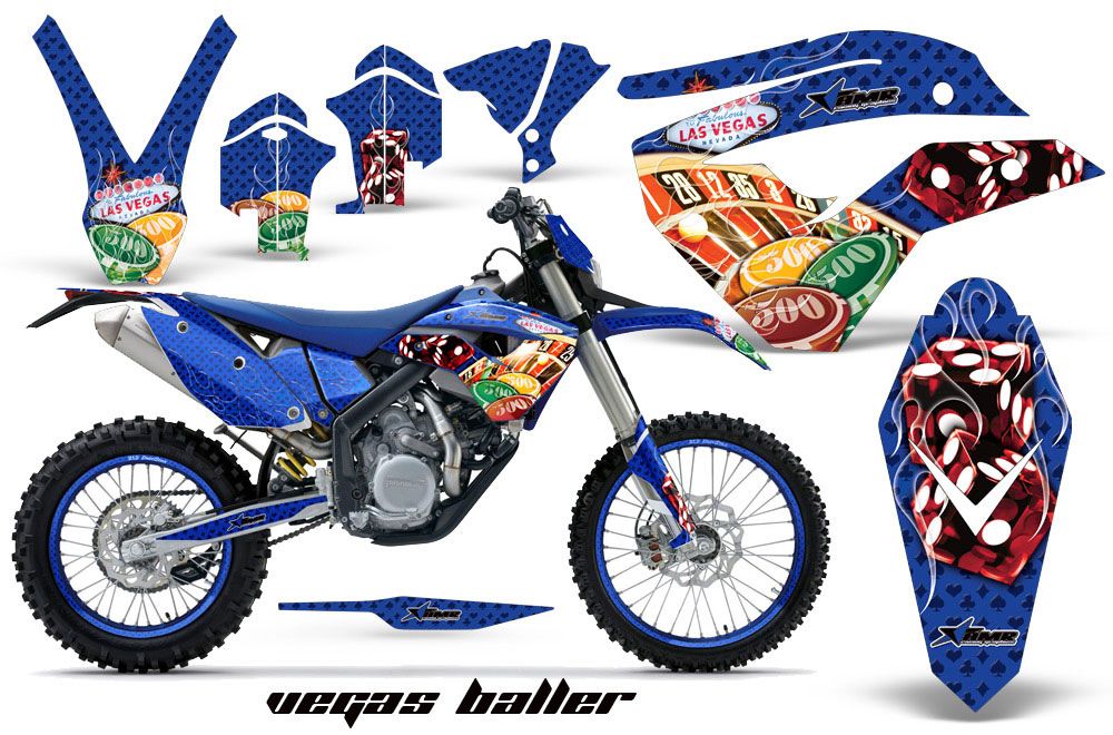 Husaberg FS / FE 670 Dirt Bike Graphic Kit - 2009-2012 Vegas Baller Blue