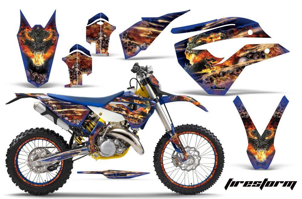 Husaberg TE 125 Dirt Bike Graphic Kit - 2011-2012 Firestorm Blue